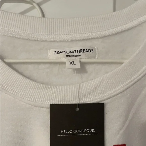 Grayson Threads White Sweatshirt with Red Accents vintage target - Picture 2 of 6